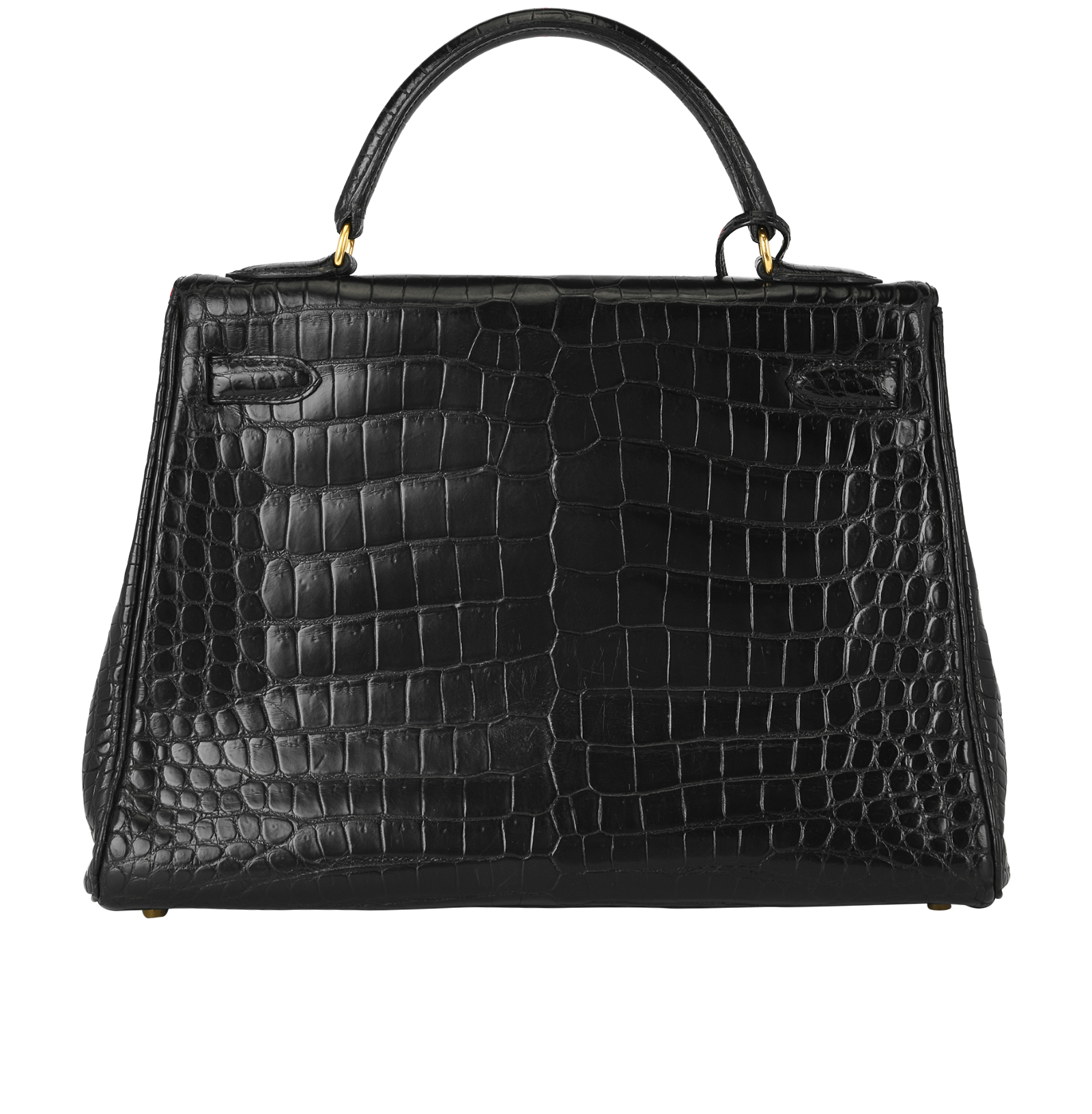 Kelly 32 In Crocodile Porosus Black, &pound;14,500, Handbags, Black, Crocodile, Back view